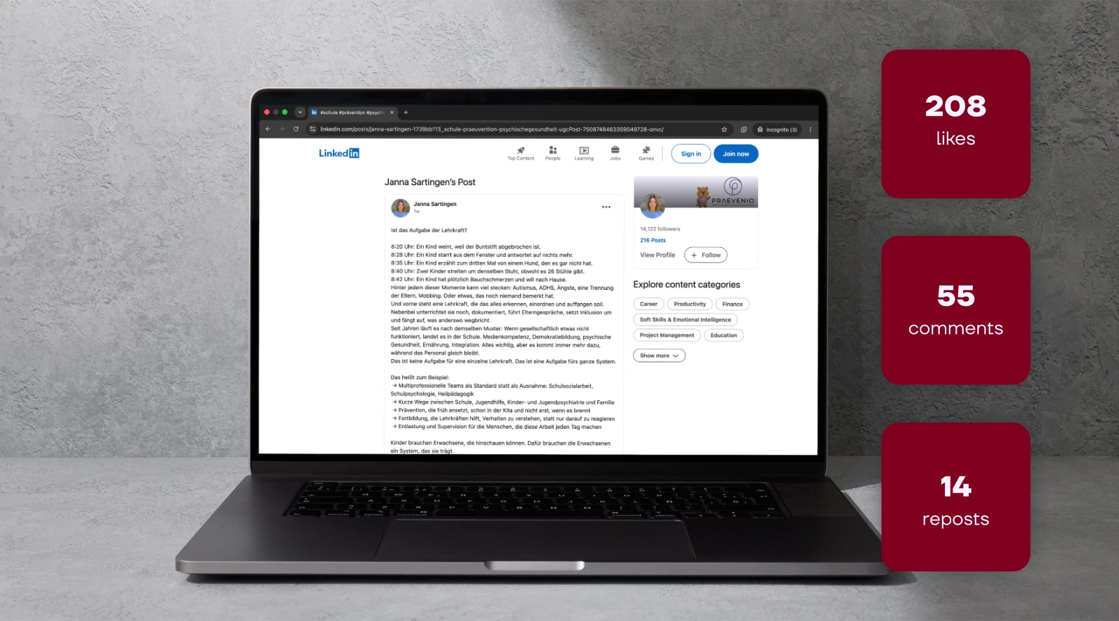 LinkedIn post, Personal branding